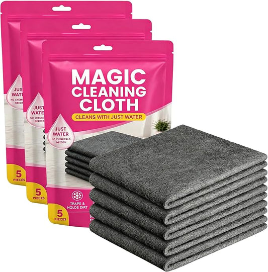 Magic Cleaning Cloths, Thickened Streak-Free Microfiber Rags，15：12*16IN | Lint-Free Reusable Cleaning Towels for Window, Glass, Stainless Steel, And Car