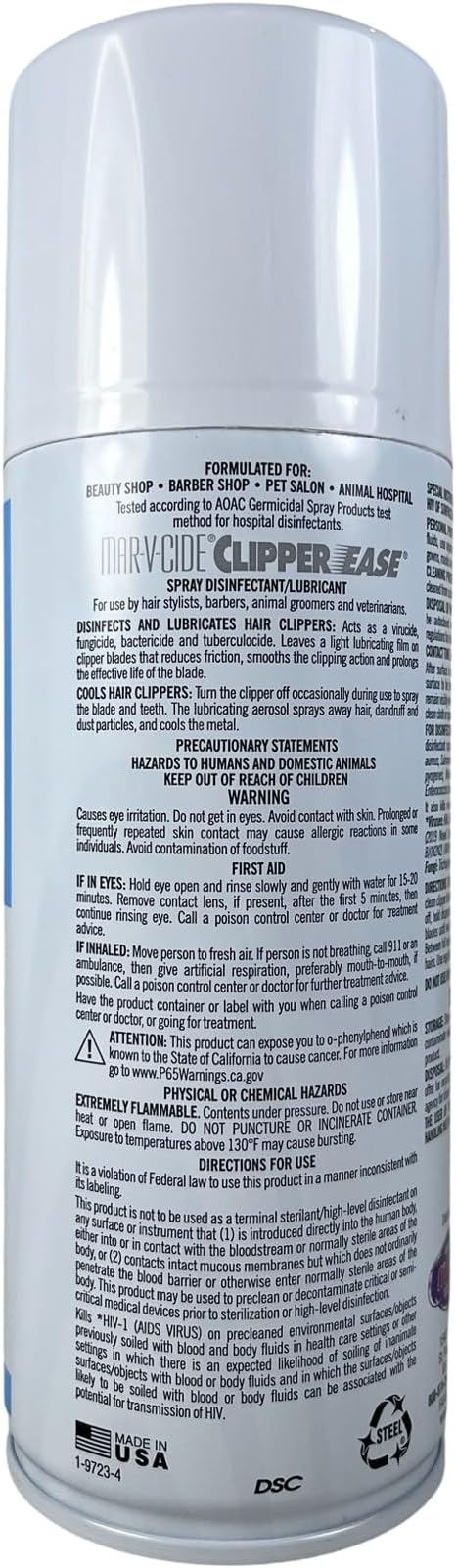 Clipper Ease Spray Disinfectant – 12 oz | Cleans, Cools, Lubricates & Disinfects Electric Clippers – Antibacterial, Antifungal, Anti-Rust Formula for Barbers & Stylists