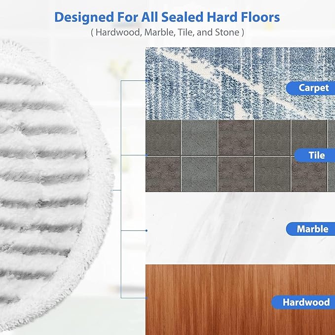 12 Pack Steam Mop Replacement Pads for Shark Steam & Scrub Steam Mop S8001 S8201 S7001 S7201 S7000AMZ Steam and Scrub Mop Pads Repeatedly Washed for All Floors Cleaning