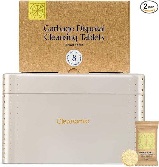 CLEANOMIC Garbage Disposal Tablets and Tablet Tin Bundle