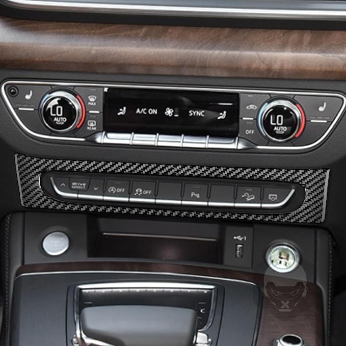 Real Carbon Fiber Trim for Audi 80A Q5 Accessories | for SQ5 2018-2025 Dash Central Control Button Panel Cover Sticker Interior Thick Overlay Decal