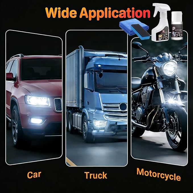 【2Pack】Headlight Restoration Kit, Advanced Car Headlight Restoration Kit