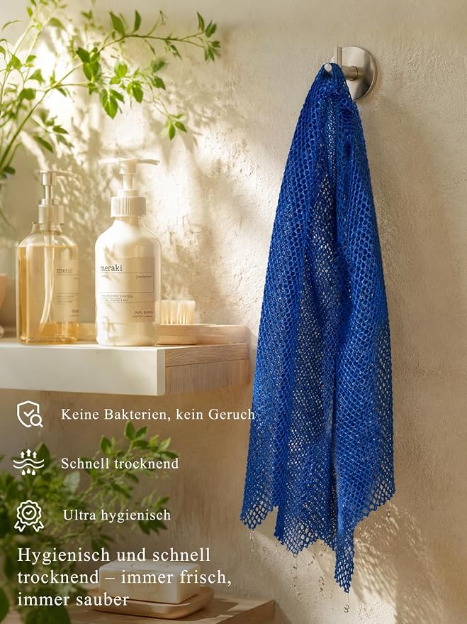 SPMKTBOZAI 4 Pack African Net Sponge, Authentic African Exfoliating Net Sponge for Body & Back, Extra Long Stretchable African Wash Cloth Bath Scrubber for Smooth Skin & Daily Shower