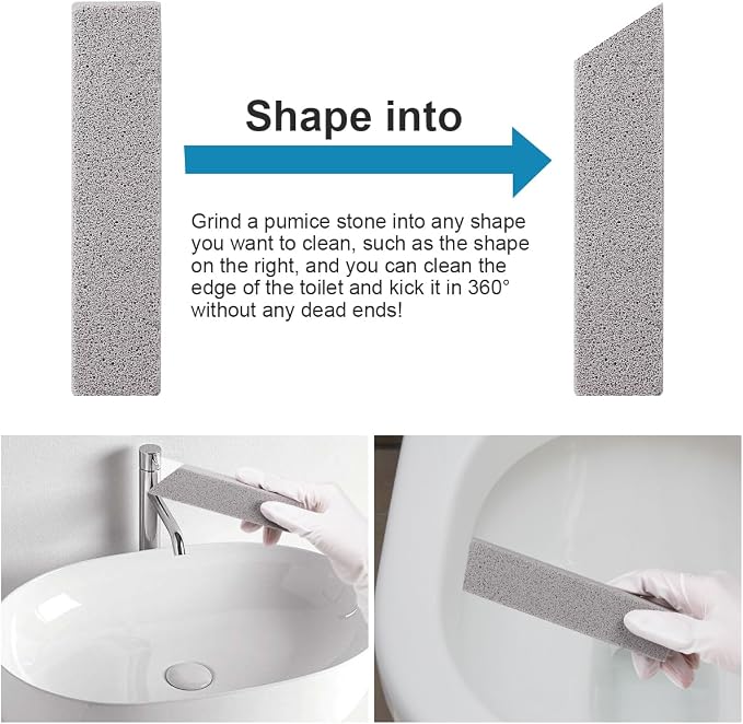 Herda 16 Pack Pumice Stone Toilet Bowl Cleaning, Powerfully Pumice Stick for Toilet Cleaning Hard Water Rings, Calcium Buildup, Rust, Pumice Stone for Cleaning Stove, Tub, Grill, Swimming Pool, Sink