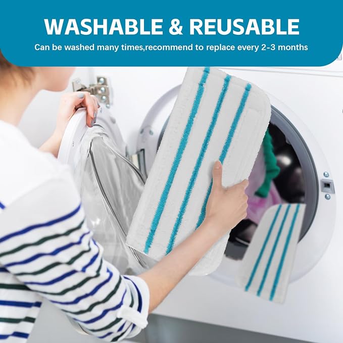Steam Mop Pads Compatible with Black+Decker Steam Mop SM1600, SM1610, SM1620, HSM13E1, HSMC1300FX, HSMC1321, HSMC1361SG SMP20 - Washable Pads Replacement for Floor Cleaning - 5Pack