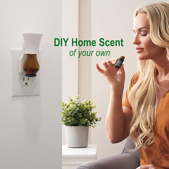 Blank Plug in Air Freshener Polarized Wall Plug Oil Diffuser for DIY Characteristic Home Scent from Natural Essential Oil, EO+Water, Fragrance Refill (White 2 Sets)