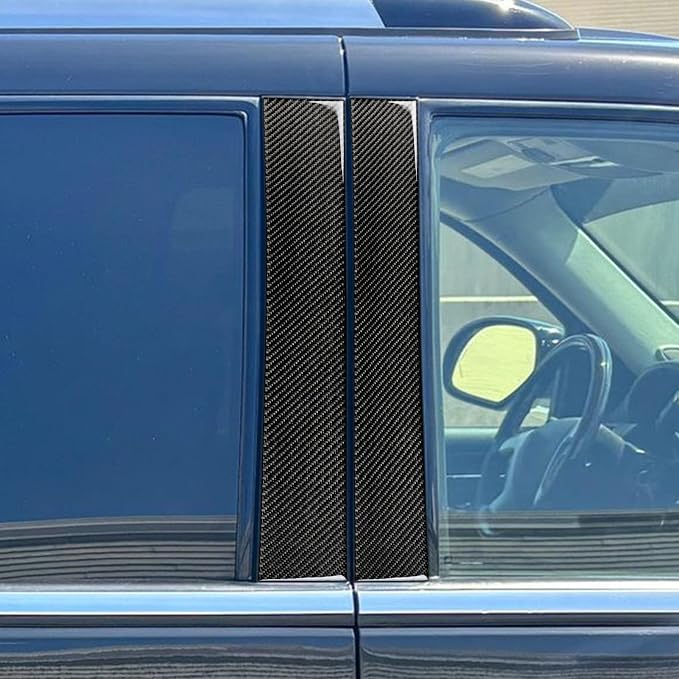 Fit for Cadillac Escalade ESV 2007-2014 / EXT Hybrid 2009-2013 | Real Soft Carbon Fiber | B-Pillar Cover Door Window | Stickers | Self-adhesive