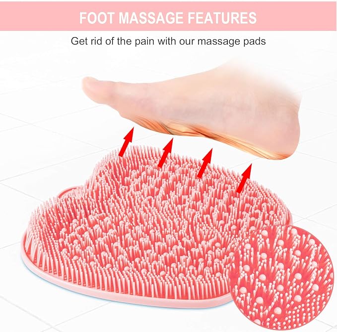 BESKAR XL Large Foot Scrubber Mat for Use in Shower - Shower Foot Cleaner to Eliminate Calluses Dead Skin, Foot Massager Mat for Men & Women to Soothe Achy Feet, Non Slip Suction Cups | Cleans, Smooths, Exfoliates, Massages Your Feet Without Bending, I...