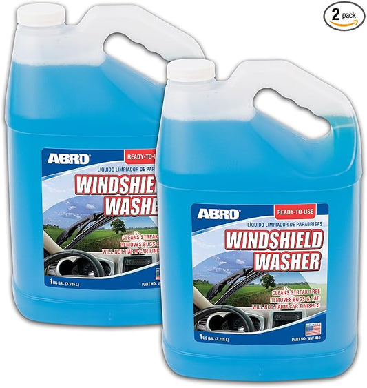 ABRO Car Windshield Cleaner Ready to Use Formula - 1 Gallon, Pre-Mixed, Delivers Streak-Free Cleanliness, Removes Bugs & Tar