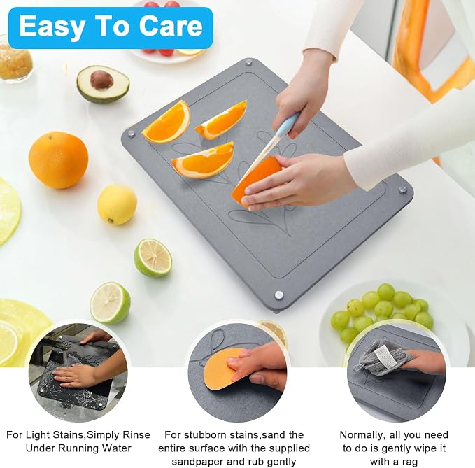 3Pcs Nesting Stone Drying Mat for Kitchen Counter, Quick Drying Dish Drying Mat with Non-Slip Feet, Super Absorbent Heat Resistant Diatomaceous Earth Dish Drying Mat for Dishes, Bottles, Cups-Leaf