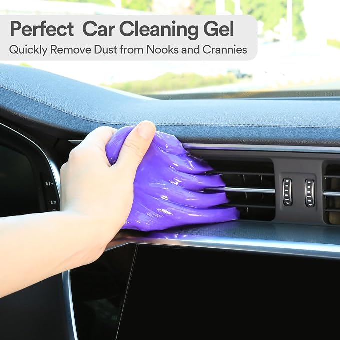 PULIDIKI Car Cleaning Gel Clean Putty Detailing Kit Car Interior Cleaner | Car Slime Cleaner Dust Cleaning Supplies Car Accessories Car Gifts for Men Women Purple (2Pack)