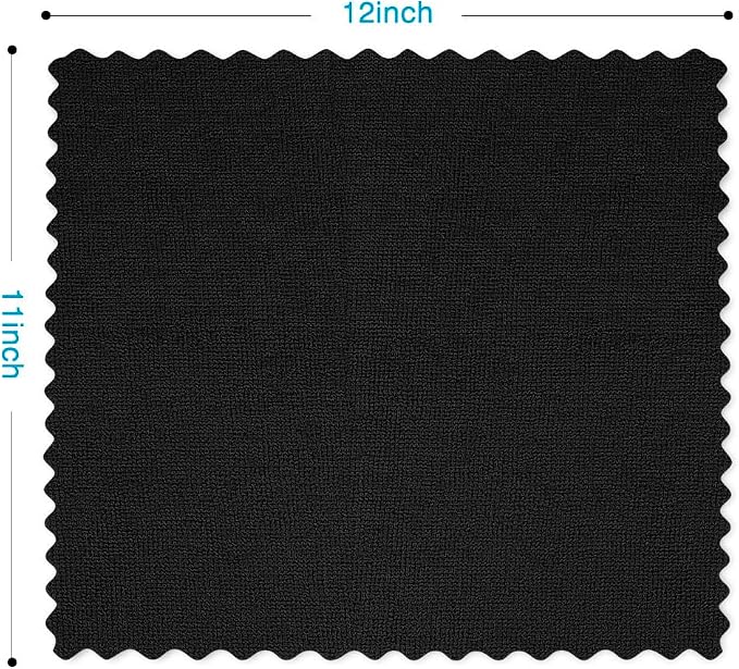 Orighty Microfiber Cleaning Cloth 5 Pack, Black Cleaning Rags 12x11 inch | Microfiber Towels for Cars, Highly Absorbent Household Cleaning Supplies, Reusable Lint Free Cloths for House, Kitchen