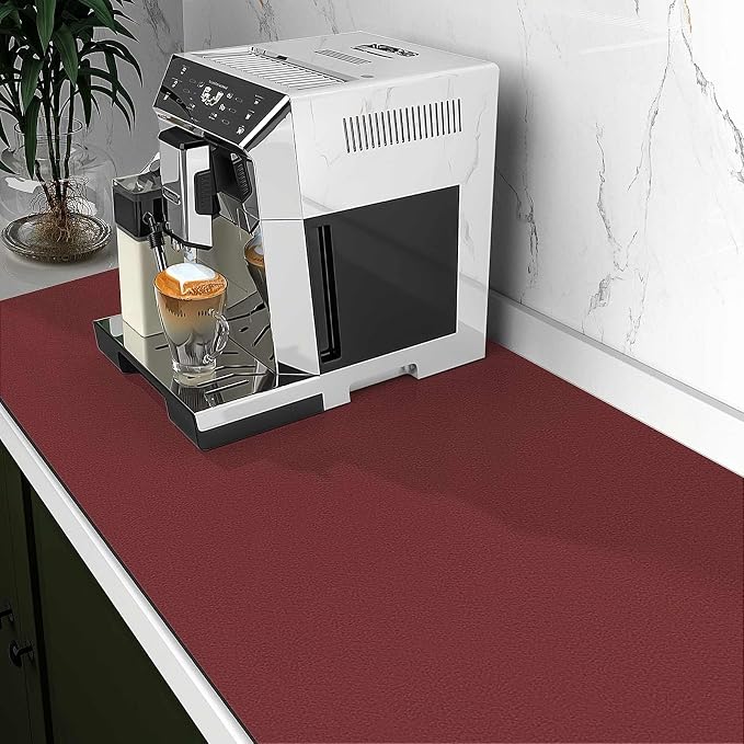 WISELIFE Dish Drying Mat Super Absorbent Drying Mat Large Dish Drying Mats for Kitchen Counter Easy Clean Dish Mat Kitchen Drying Mat18"x 32" Classic Red