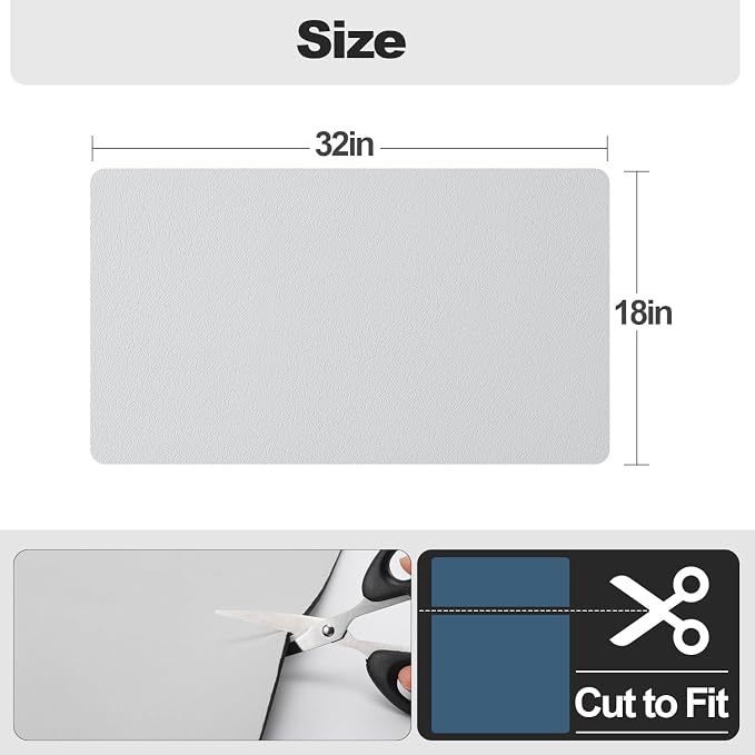 Ecotrim - Dish Drying Mat for Kitchen Counter | Coffee Bar Mat for Countertops | Heat Resistant Drainer Mat with Non-slip Rubber Backed | Hide Stain Kitchen Absorbent Draining Mat | Light Grey 18"x32"
