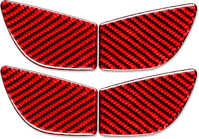Red Real Carbon Fiber Trim for Nissan Rogue Accessories | for 2014-2020 / Rogue Sport 2017-2022 Inner Door Bowl Cover Sticker Interior Thick Overlay Decal