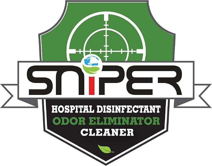 SNiPER Hospital Disinfectant, Odor Eliminator & All-Purpose Cleaner, 4 Ounce Spray, 2-Pack