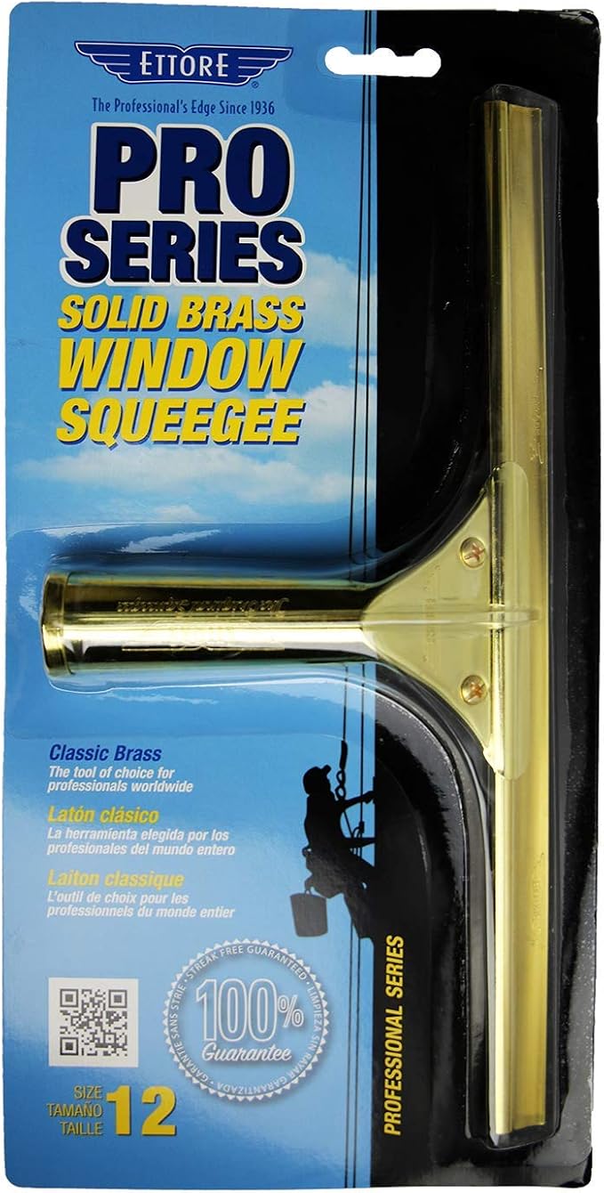 Ettore 10012 Solid Brass Squeegee, 12-Inch , Gold