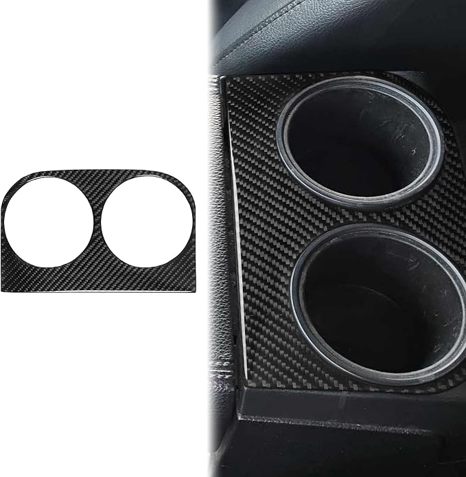 Rear Cup Holder Panel Trim Stickers Fit for Ford Expedition 2007-2014 | Real Soft Carbon Fiber|Cup Holder Panel Decals Accessories Decorations|Thick Overlay|Anti-scratch|Self-adhesive