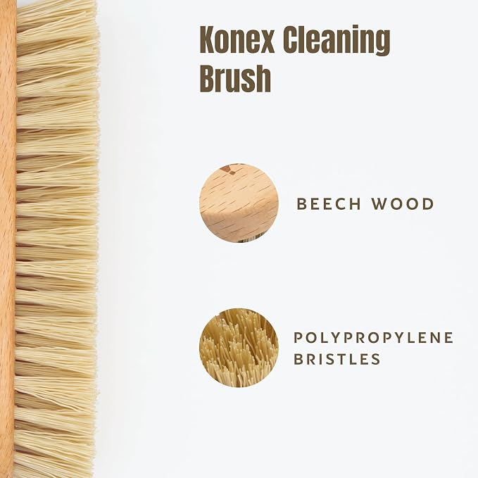 Konex Heavy-Duty Peanut-Shaped Brush 2-Pack, Durable and Long-Lasting Design for Tough Surfaces, Home and Industrial Use