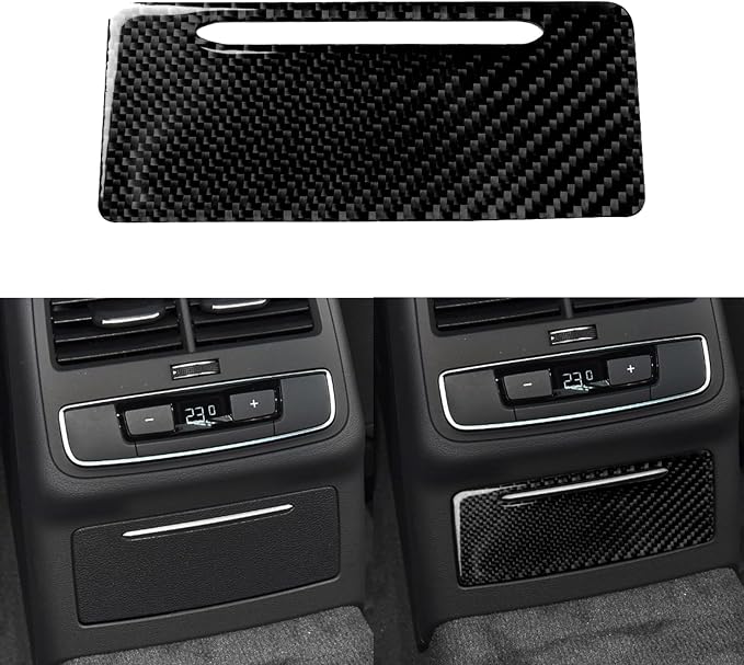 Real Carbon Fiber Trim for Audi Accessories | for B9 A4 S4 A5 S5 2020-2025 / RS5 2021-2025 Rear Cigarette Lighter Panel Interior Thick Overlay Decal