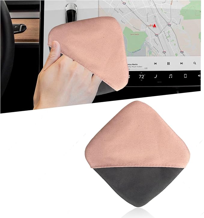 Car Screen Cleaner, Microfiber Dashboard Cleaning Wipes, Vehicle Touch Screen Pad Universal Cleaning Tool for Vehicle Dashboard Display, Car Cleaning Kits (Pink & Gray)