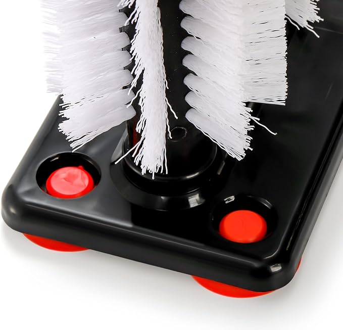 Yesland Water Bottle Cleaning Brush with Suction Base, 3 Head Removable Nylon Bristle Glass Cup Washer Brush Cleaner for Long Leg Cup, Beer Cup, Red Wine Glass, Bar, Kitchen, Sink, Home Tools