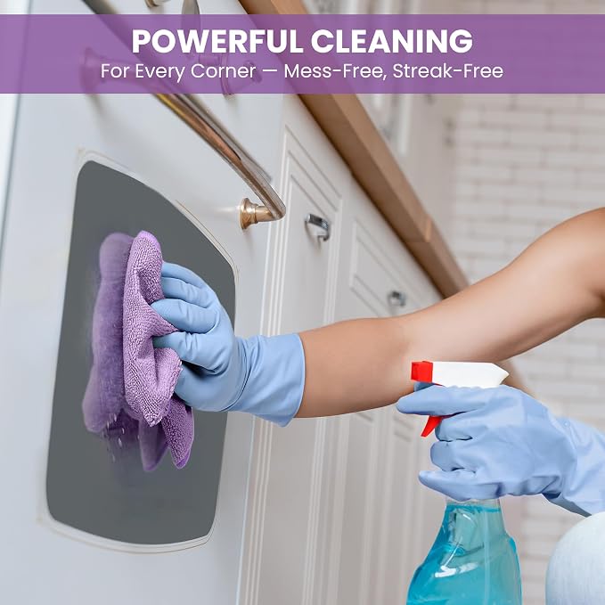 SIFANGKE Microfiber Cleaning Cloth, 12 Pack Purple Cleaning Rags for Housekeeping, Reusable Microfiber Towels for Car, Kitchen, Bathroom and Household Cleaning Supplies, 11.8"X11.8"