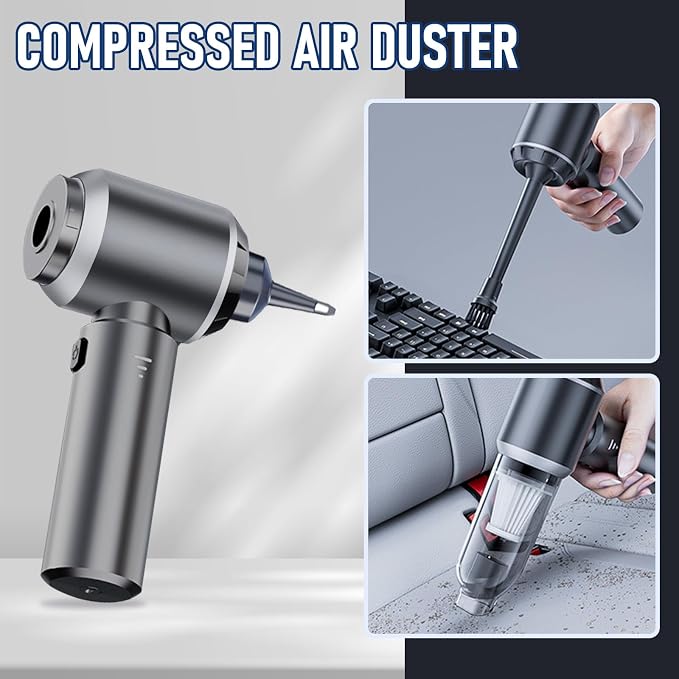 Houscly Car Vacuum Cordless Mini Handhled 4-in-1 High Power Cleaner 20000Pa | Brushless motor-6000mAh-Rechargeable-Duster blower-Pet hair crumb cleaning for car sofa office desk- Ideal gifts for men