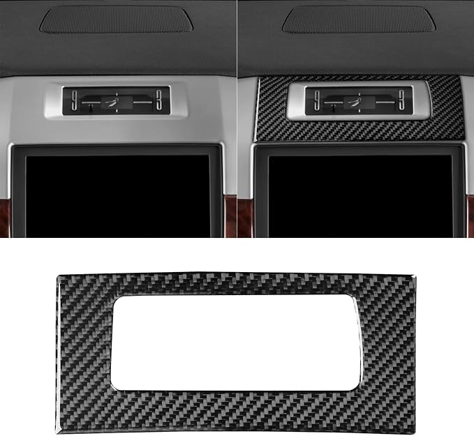 Fit for Cadillac Escalade ESV 2007-2014 / EXT Hybrid 2009-2013 | Real Carbon Fiber | Center Console Clock Display Panel Trim | Stickers | Thick Overlay