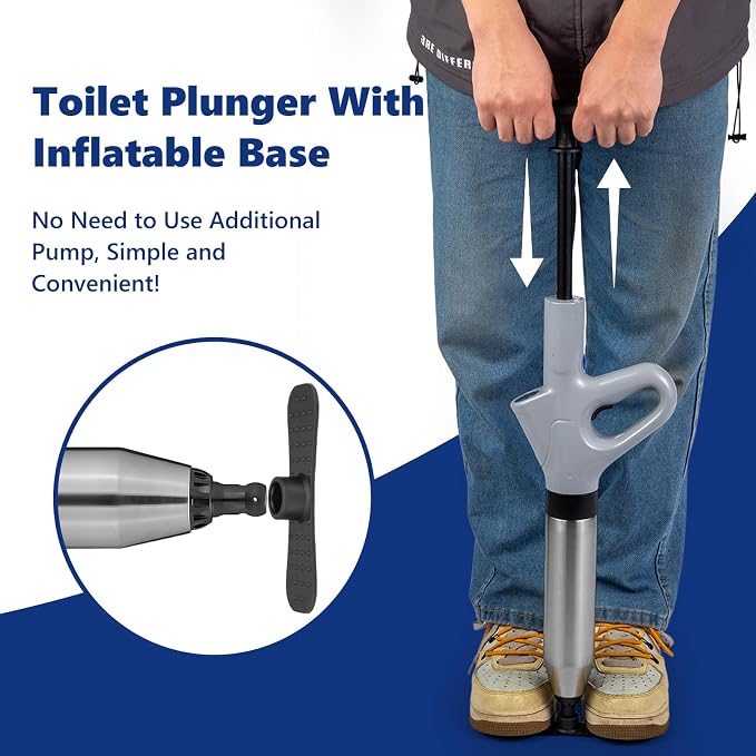 MaxxGeek Toilet Plunge Blaster, High Pressure Toilet Plunger, High-Pressure Air Drain Blaster Plunge Blaster Multi-drain Unclogger for Toilets, Bathroom Floor, Drain Sinks and Plumbing Clogs.