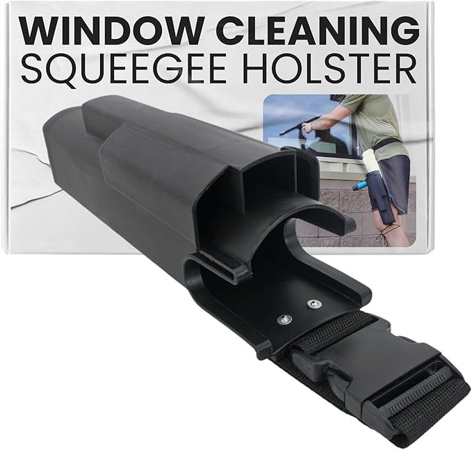 XERO Window Cleaning Holster and Belt- Detachable Side Bucket on a Belt Squeegee Holder and Tool Belt -Black