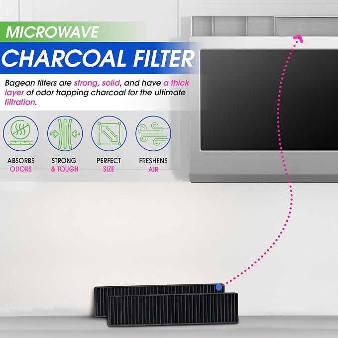 Microwave Charcoal Filter Replacement 10.9"x 2.6" Fits for LG 5230W1A003A - Compatible with Kenmore and LG Microwave Filter Replacement - Stove Vent Fan Filters Removes Odors & Freshens the Air (1-Pk)