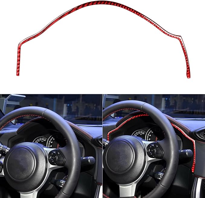 Red Trim Stickers Real Carbon Fiber Interior Instrument Panel Speedometer Surround Compatible with Subaru BRZ/Scion FR-S/Toyota 86 2016 2017 2018 2019 2020 Accessories Decals