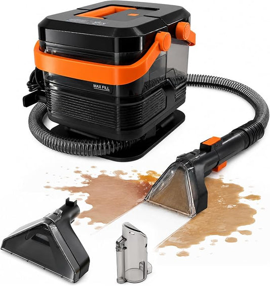 Steam Carpet Cleaner & Upholstery Machine – 19KPa Powerful Suction, Portable Spot Cleaner for Rugs, Sofa, Car Interior, Pet Odors, with Heated Water & Accessories