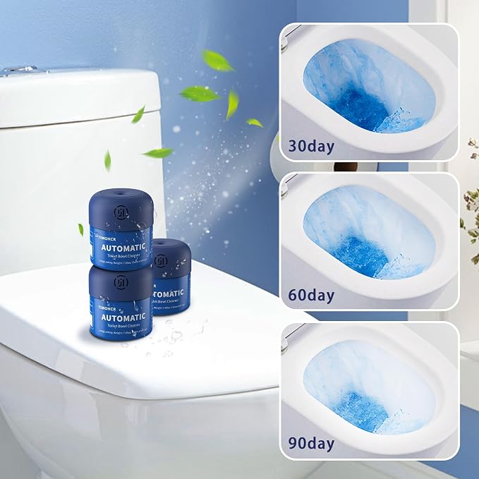 Toilet Bowl Cleaner, Automatic Long Lasting Continuous Toilet Bowl Cleaners, Bathroom Cleaner Prevent Stain Build Up Deep Clean,3 Bottles Septic Safe Toilet Bowl Tablets in Bottle Eucalyptus Scent