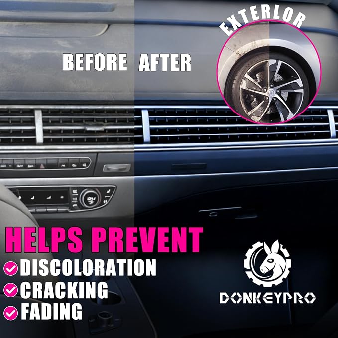 DONKEYPRO Car Interior Cleaner, Polishing Cleaner Detailer Spray for Vehicle Detailing, 450ml Aerosol 15 fl oz with Iron Can (2-Pack)