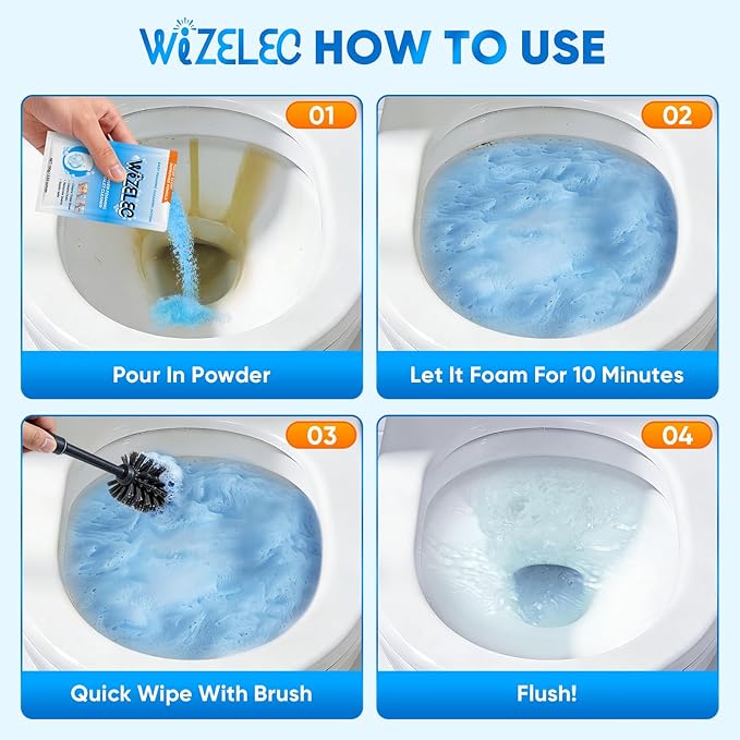 Toilet Bowl Cleaner Powder, Freshness Toilet Bowl Cleaner, Foaming Bathroom Sink Cleaner, Self Activating 5-Pack