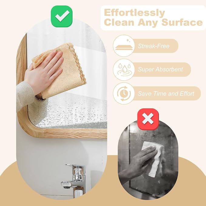 Jessy Home 2 Roll Reusable Paper Towels,100 Sheets Tear Away Microfiber Cleaning Cloth, Lint Free Cleaning Rags for Kitchen, Dishcloth,Household Cleaning Supplies