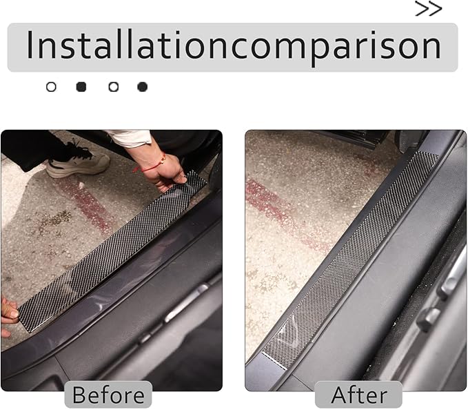 Car Door Sill Scuff Plate Trim Panel, Car Door Entry Guards, Threshold Strip, Door Sill Guard for Honda Pilot 2016-2022, Carbon Fiber (External Door Sill Sticker)