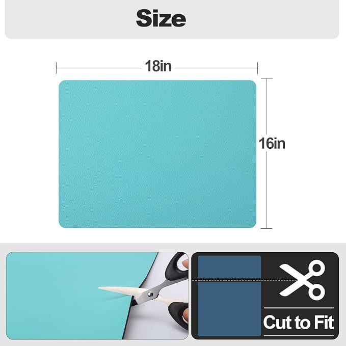 Ecotrim - Dish Drying Mat for Kitchen Counter | Coffee Bar Mat for Countertops | Heat Resistant Drainer Mat with Non-slip Rubber Backed | Hide Stain Kitchen Absorbent Draining Mat | Turquoise 16"x18"