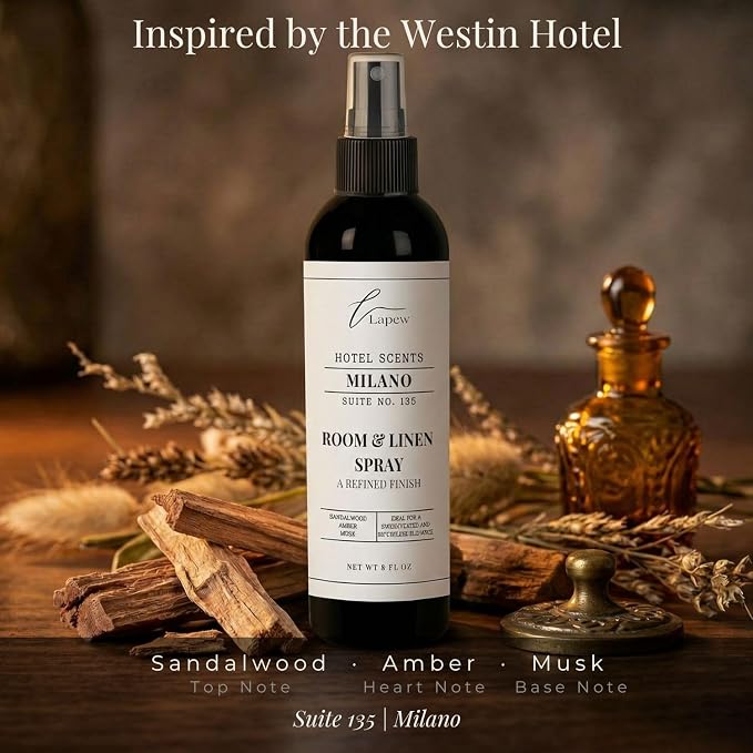 Lapew Hotel Scents Luxury Room Spray | Milano Suite 135 | Inspired by the 1 Hotel Miami Beach | Linen Spray Air Freshener & Fabric Spray | 8 fl oz