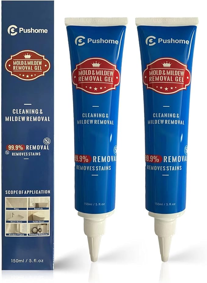 Household Mold Stain Remover Gel,Grout Cleaner Best for Home Kitchen Sink, Bathroom Shower,Front Load Washing Machine, Refrigerator Strips, Silicone Caulk,Sink Sealant(2Pack)