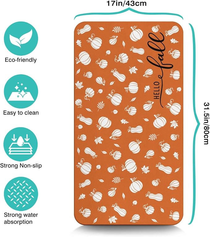 Fun Coffee Mat 31inx17in,Coffee Bar Mat for Countertops,Absorbent Hide Stain Anti-Slip Coffee Bar Accessories Fit Under Coffee Machine Mat,dish Drying Mats for Kitchen