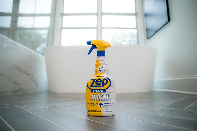 Zep Plus Grout Foaming Cleaner - 32 Fl OZ - R54212-2-in-1 benefits clean while protecting grout from water,dirt and grime,(Pack of 2)