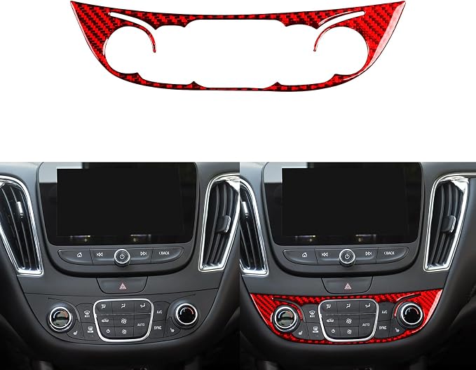 Real Carbon Fiber Trim for Chevy Malibu 9th Gen Accessories | for 2016-2022 Center Console Button Panel Frame Sticker Interior Thick Overlay Decal