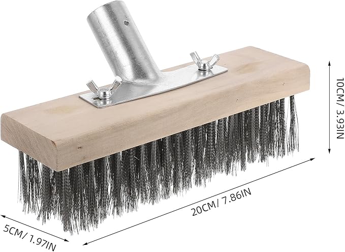 Stainless Steel Wire Scrub Brush 20cm Heavy Duty Outdoor Cleaning Brush for Moss Removal Patio and Garden Tough Surface Scrubber