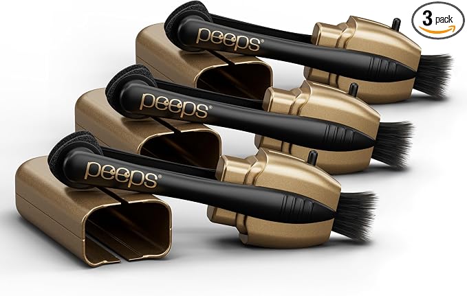 Peeps Glasses Cleaner - for Eyeglasses, Reading Glasses, and More - Lens Cleaner with Carbon Microfiber Tech-Electroplated Gold-3 Count (Pack of 1)