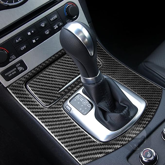 Real Carbon Fiber Trim for Infiniti Accessories | for G35 G37 X 2007 2008 2009 2010 Sedan Coupe Convertible Center Console Gear Shift Panel Interior Thick Overlay Decal