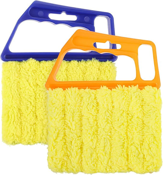 2 Pcs Blind Cleaner Tool, 7 Finger Blind Duster for Wood Blinds Microfiber | Blinds Cleaner Tool Washable for Window & Air Conditioner, Reusable Dusting Brush