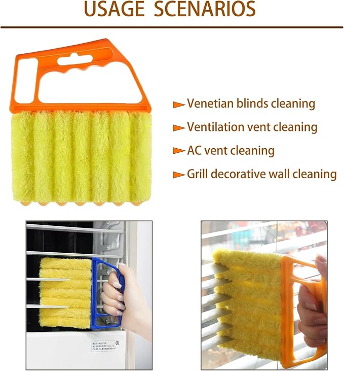 Washable Blind Cleaner Tool, Blind Duster, Microfiber Dusting Brush for Venetian Blinds, Window Shutters, Air Conditioner Vents（3-Pack）